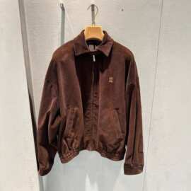 正确版原标现货MU家字母刺绣灯芯绒夹克外套休闲宽松百搭男女同款