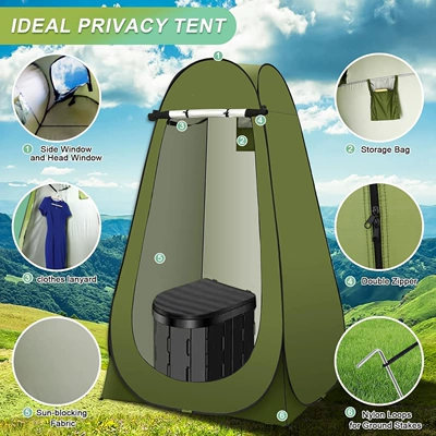 Avtomobil dam çadırları – Automatic Pop-Up Privacy Tent, Outdoor
