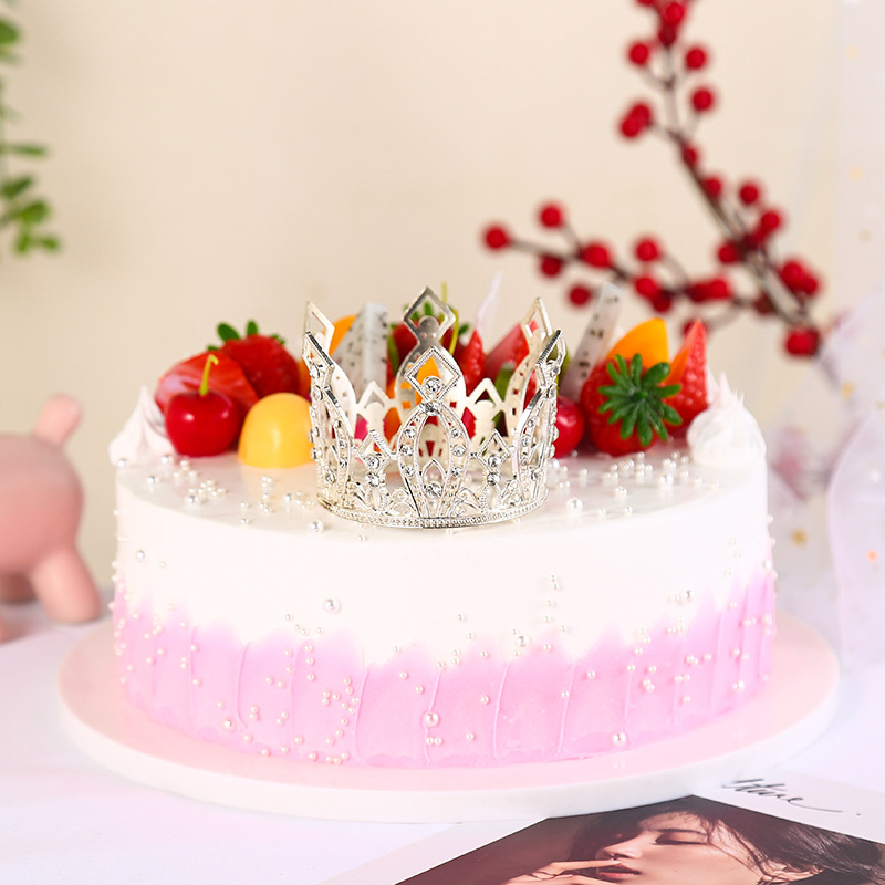 Corona decorativa para pasteles, perlas de reina/princesa, ideal para bodas, cumpleaños y fiestas infantiles