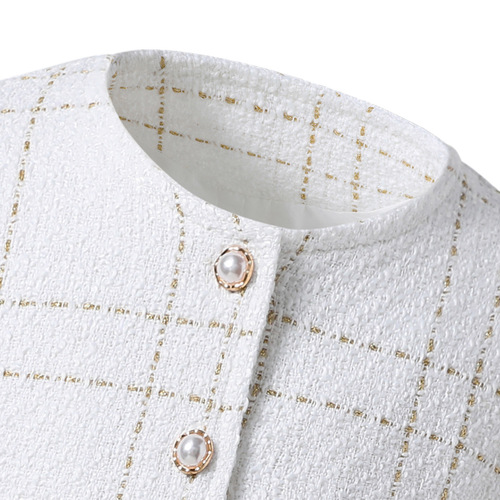 Girls' 2024 Spring Cross-Border Petite Chanel-Style Plaid Irregular Skirt Set | Three-Piece European & American-Style Kids' Clothing