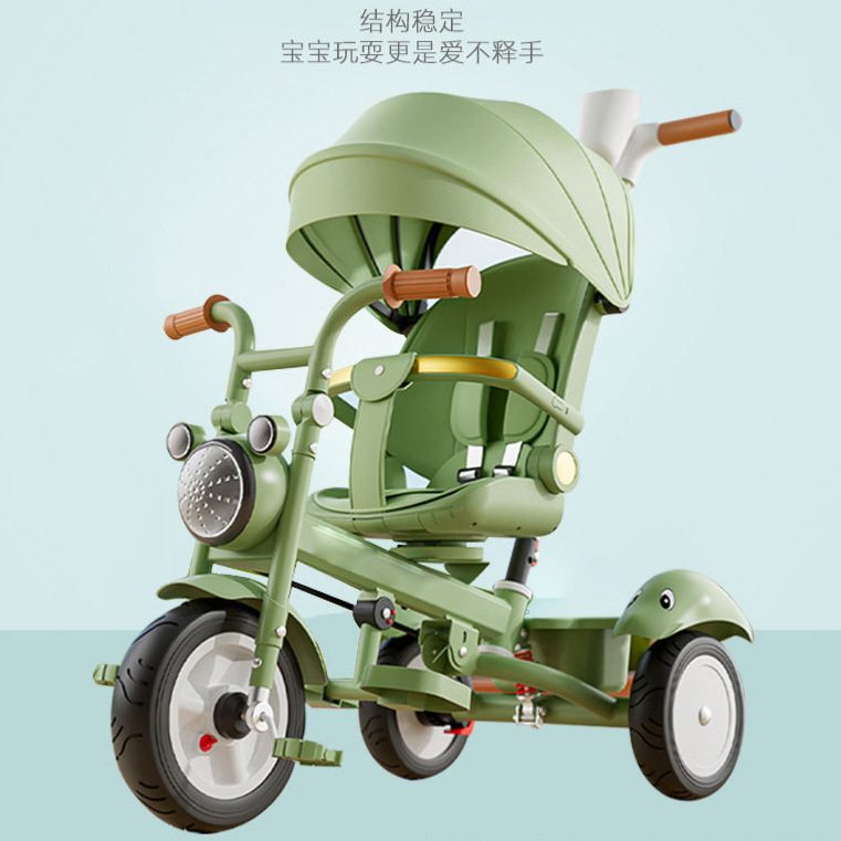 Carefully Selected Kidsren's Tricycle High-View Stroller 1-3 Years Old Baby Kidsren's Bicycle with Light and Music for Walking