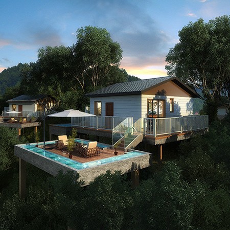 Casa de Acero Ligero, Casa con Estructura de Acero, Hotel, Alojamiento, Fabricante de Casas Integradas de Acero Ligero y Pesado, Exportación de Casas Cápsula Espacial