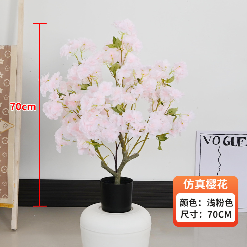 Simulación de árboles de cerezo en maceta decoración interior de ventanas de hotel paisajismo decoración de suelo diseño de boda árboles falsos flores simuladas
