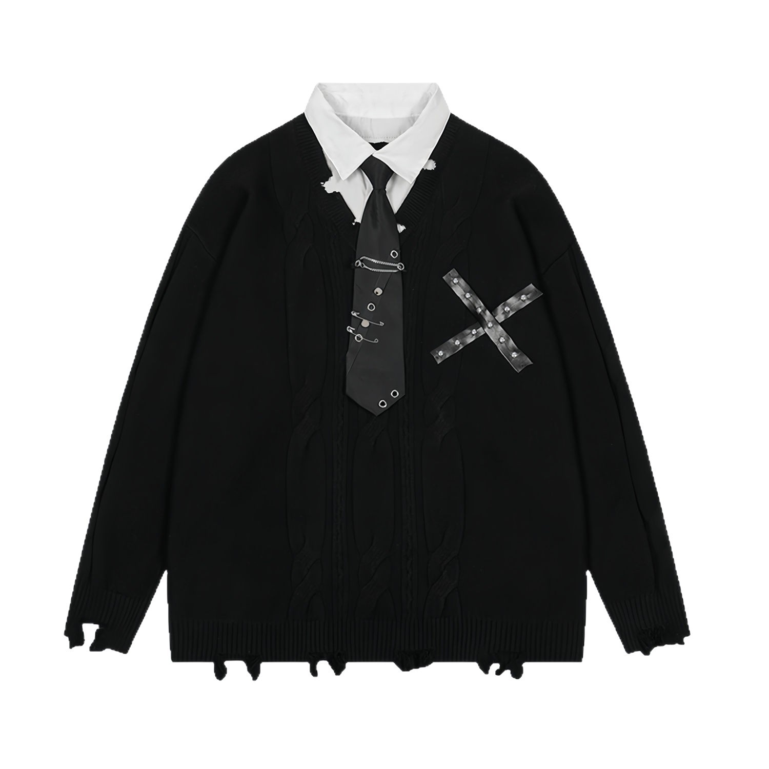 Women's Casual Irregular Design V-neck Long-sleeve Knitwear Coat