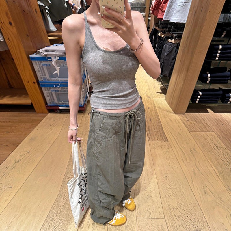 Army Green Work Pants for Women, Summer 2026 New High-Waisted Thin Straight-Leg Casual Pants, American-Style Hiking Quick-Dry Wide-Leg Pants
