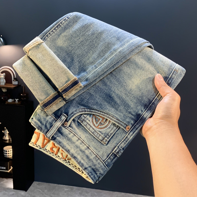 Spring and Summer Vintage Distressed Thin Jeans for Men 2026 New High-End Trendy Versatile Slim-Fit Straight-Leg Pants Spring and Summer Vintage Distressed Thin Jeans for Men 2026 New High-End Trendy Versatile Slim-Fit Straight-Leg Pants