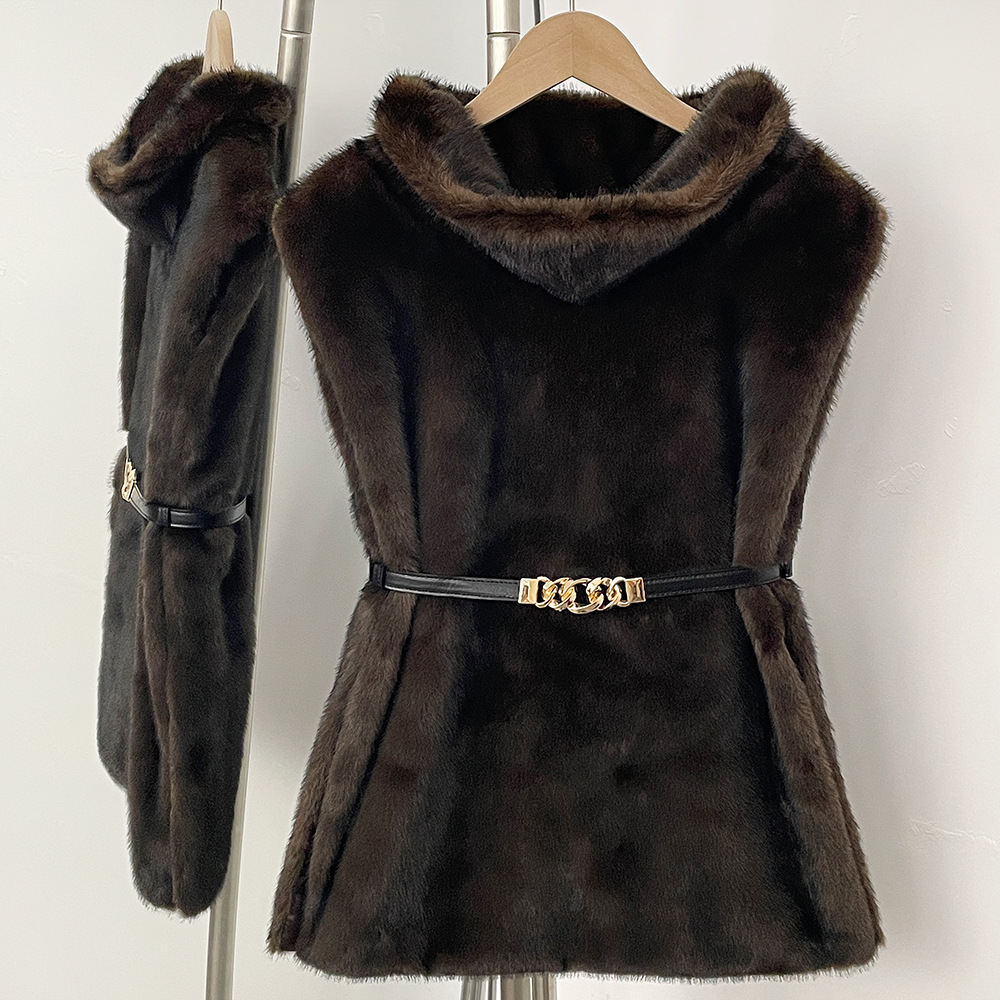 Women's Clothing Short Imitation Mink Fur VestWomen's Faux Fur Vest Winter Short Sleeveless Jacket - Warm & Stylish Coat For Casual & Office Wear_voghion.com