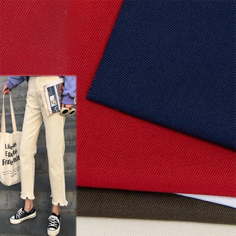 305gsm 10 * 10 + 70D algodón spandex twill 97% algodón 3% spandex pantalones de hombre tela de algodón elástico