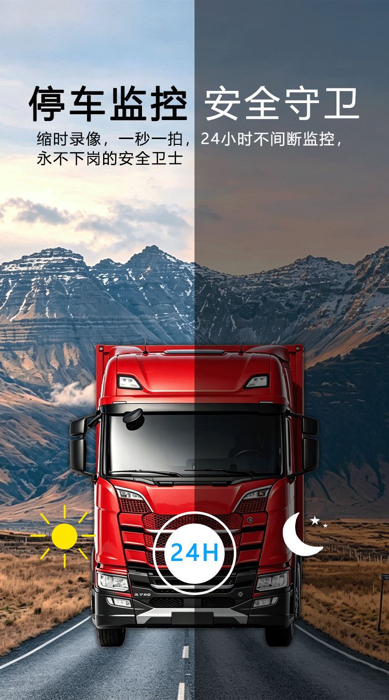 Truck Dashcam 360° Panoramic Sentry Mode AHD High-Definition Night Vision Dual/Quad Channel 24V Cross-Border Wholesale