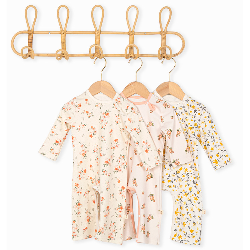 Estilo europeo y americano primavera y otoño mono Bebé Ropa de manga larga niños y niñas bebé niños mameluco cuello redondo Internet celebridad al por mayor