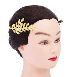 复古希腊风后戴式树叶发箍小众小红书创意同款金色发饰盘发