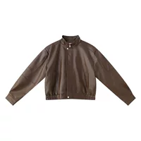 MTLCLOTHES мужская одежда | 2023 Осень Новый Гонконгский Стиль Ретро Короткие наплечники простая кожаная куртка