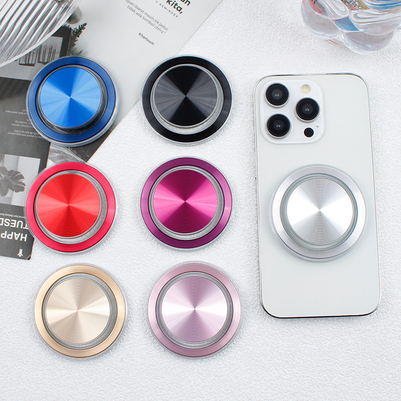 CD Pattern Magnetic Transparent Airbag Holder Electroplated Mobile Phone Support Frame Suitable for iPhone15pro Apple 14