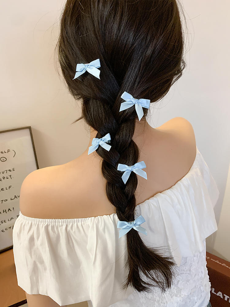 8g Weight Hair Clip Hair Accessories Type 1 Piece Quantity Holiday, Daily Occasion Bow Knot Pattern Women's Gender Sweet, Simple Style Style Women's Sweet Simple Style Bow Knot Cloth Hair Clip 无