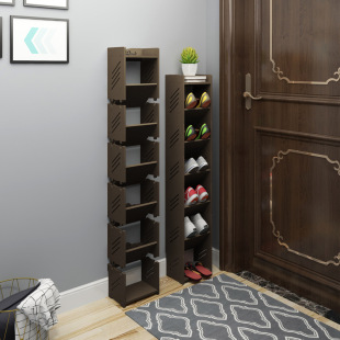 Small Narrow Shoe Rack Behind the Door for Home Use 2024 New Multi-Layer Sandwich Shoe Cabinet Small Apartment Space-Saving Shoe Rack