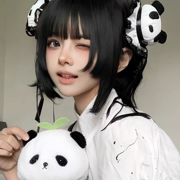 假发女短发日系lolita减龄Bobo头仿真人发cos中华娘全头套|undefined