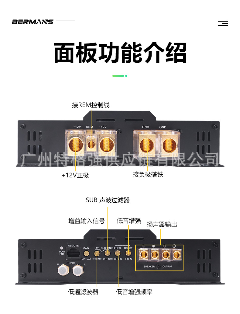 Direct sale from manufacturer: 6500W high-power car amplifier, Class D single-channel 0.5 ohm car subwoofer amplifier