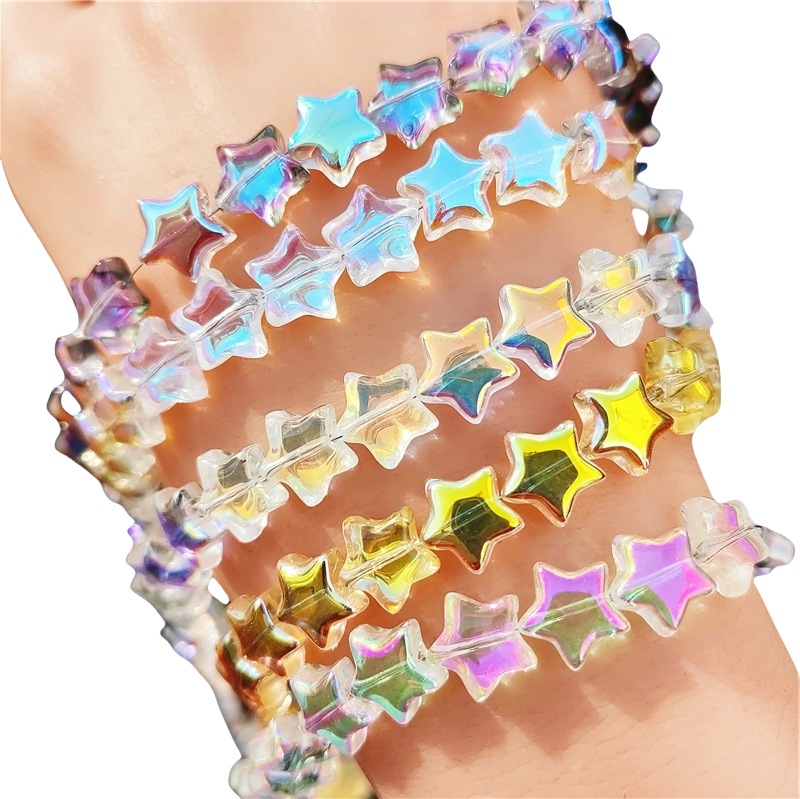 Factory Direct Sales 8mm Glossy Five-Pointed Star Handmade Jewelry Accessories Small Five-Pointed Crystal