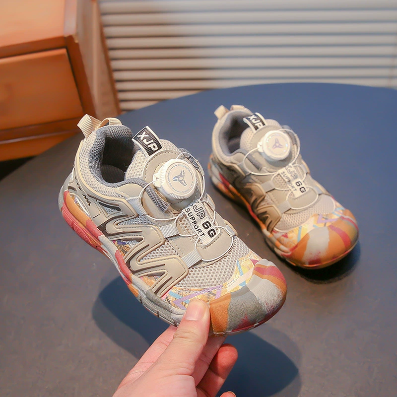 Детская дышащая спортивная обувь для мальчиков кроссовки 2024 Весенняя нескользящая повседневная обувь мягкая подошва женская обувь для студентов