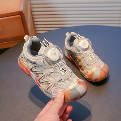 兒童透氣運動鞋男童登山鞋2024春季防滑休閒鞋軟底女童鞋學生專用