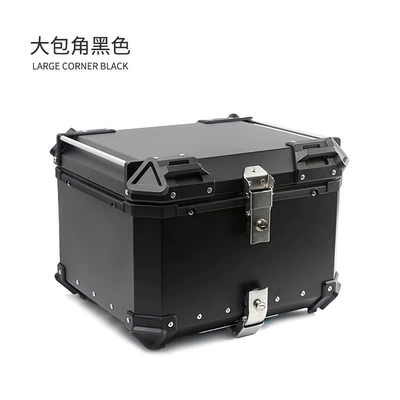Electric Scooter aluminum alloy trunk motorcycle modification 55L large capacity takeaway box storage box storage box (Motorcycle trunk) - motorcycle-large-corner-tail-box-black-55l