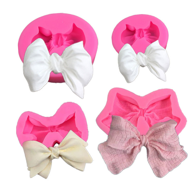 Big small size Bow Flip Sugar Diy Silicone Baking Gel Drop Mold Chocolate Birthday Cake Decoration Handmade Soap