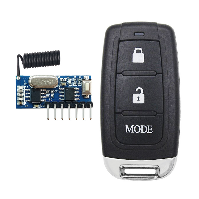 433遥控器接收模块 金属3键和带解码接收模块 用于门禁电子称水泵