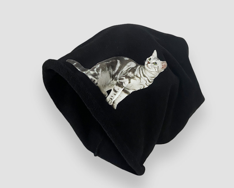 Unisex Basic Simple Style Cat Printing Eaveless Sleeve Cap display picture 2