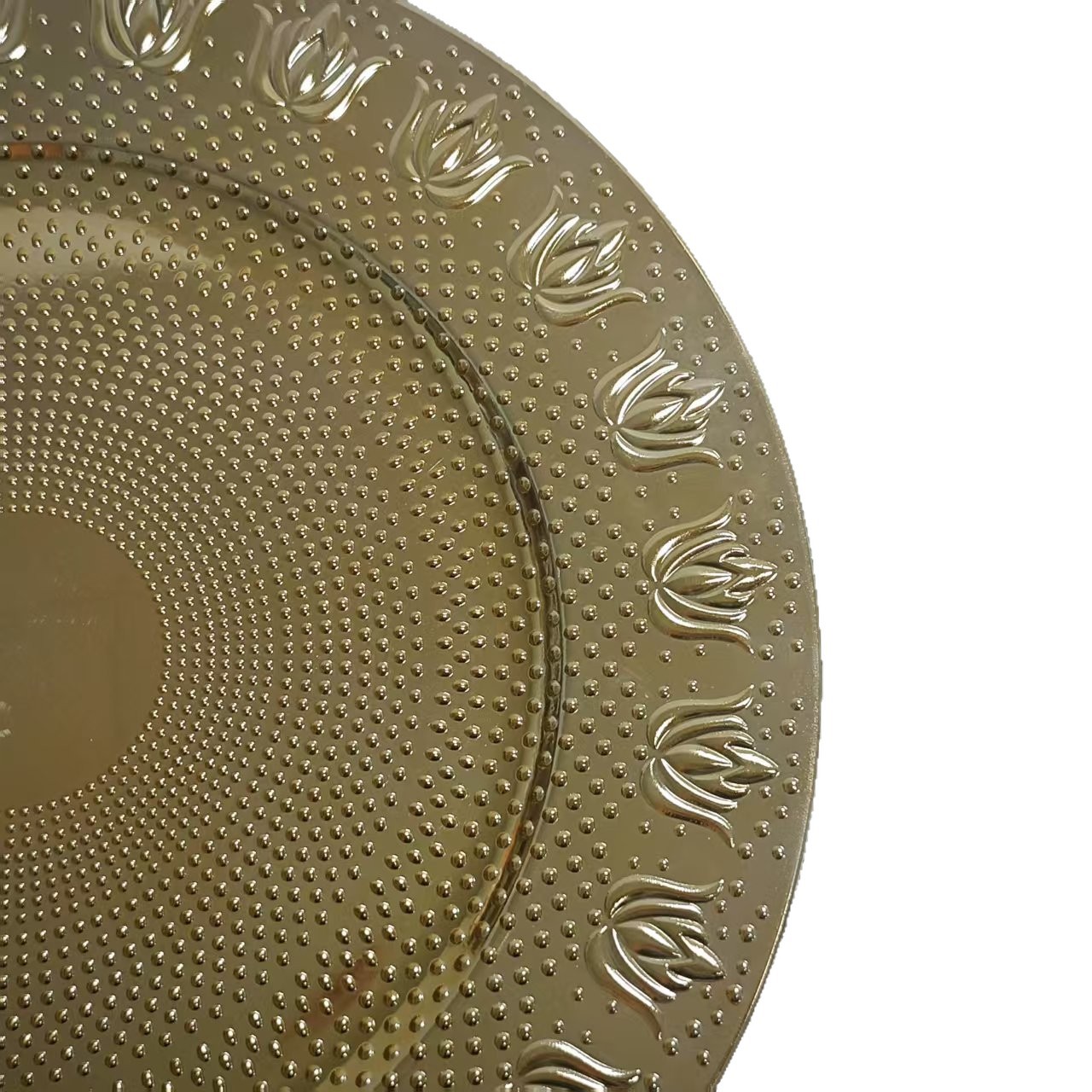 Placas de cargador bandeja de frutas red europea color metal ligero hogar bandeja de decoración de lujo proveedor directo