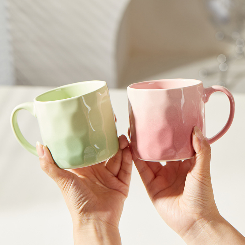 グラデーションマグカップ高颜値陶磁器カップ家庭用コップカップル朝食カップオフィスコーヒーカップ|undefined
