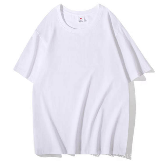 2022 Summer Cotton T-shirt Short-sleeved Loose Shoulder Overalls Half-sleeved logo Advertising Shirt Class Clothes Custom diy