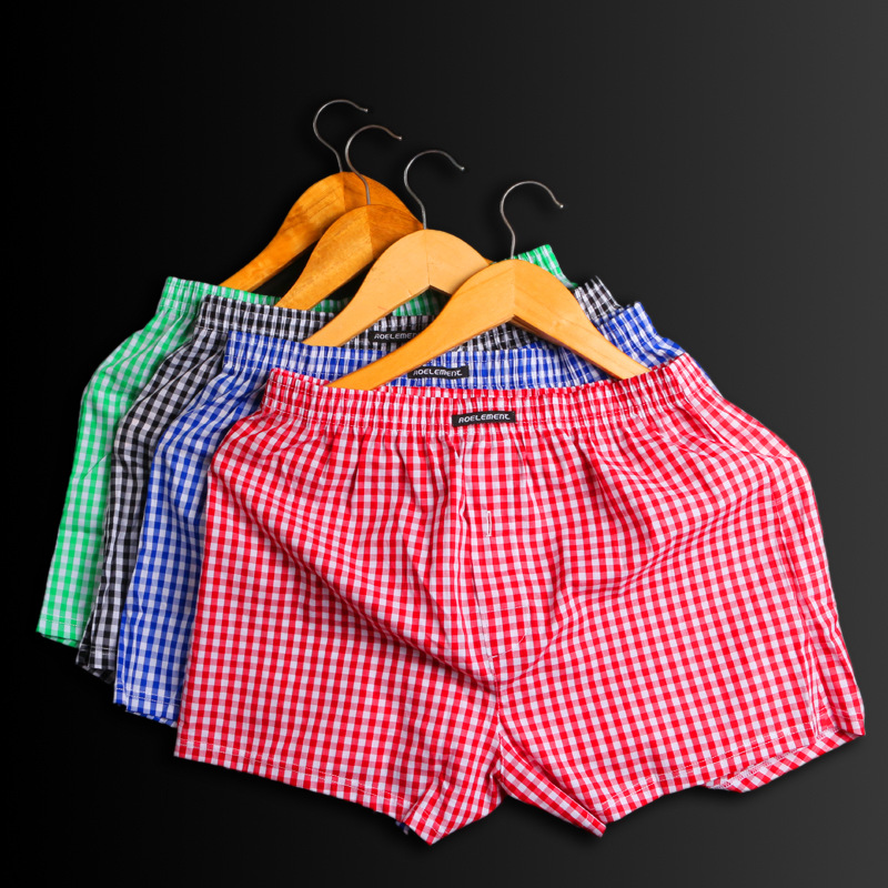 Men's Underwear Cotton Striped European and American Style Boxer Arot Pants Summer Cotton Breathable Pajama Pants Cotton Boxer Shorts