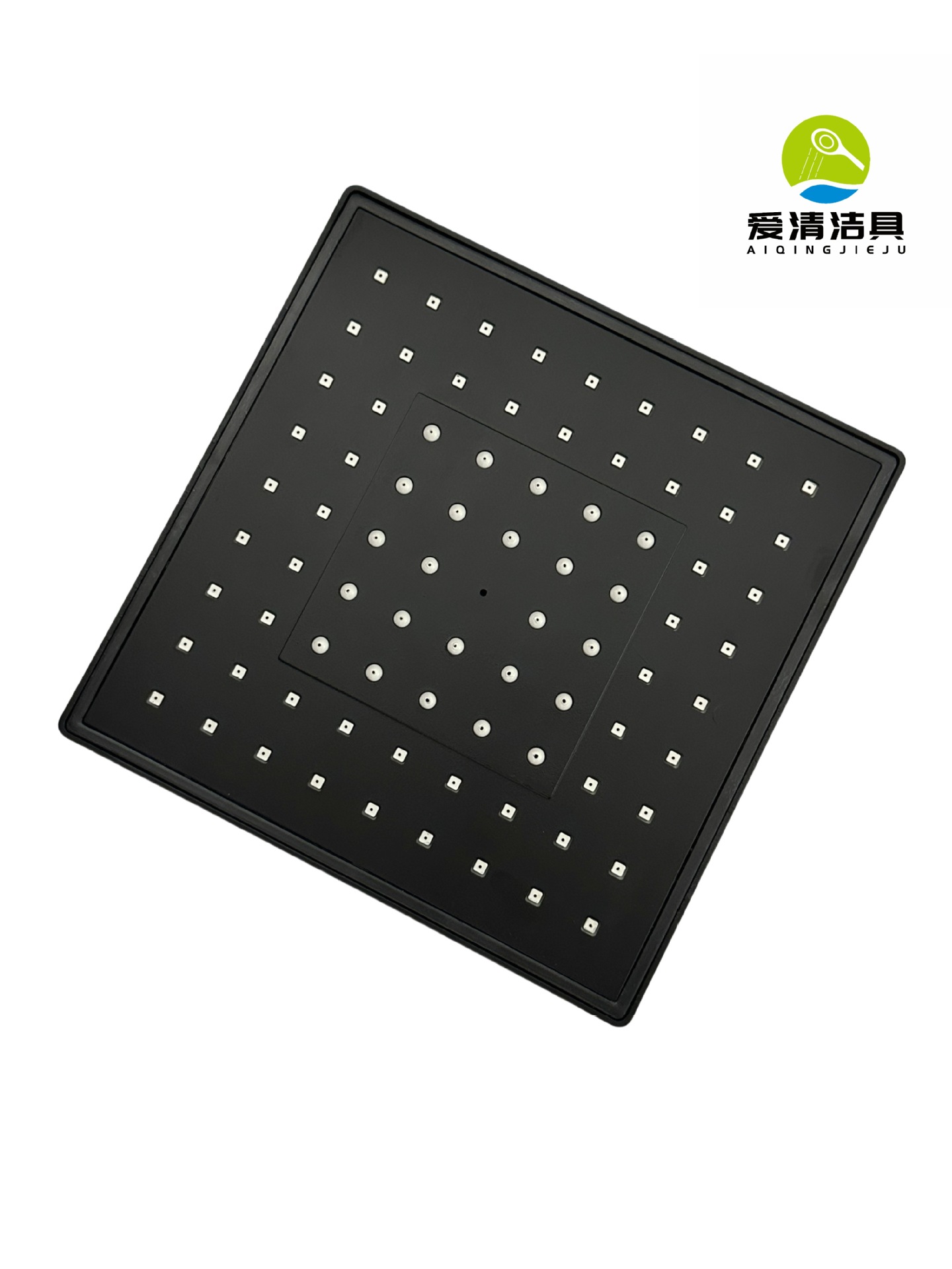 Classic Home bathroom and toilet pressurized square black background white dot Shower head Set (Unpainted) undefined