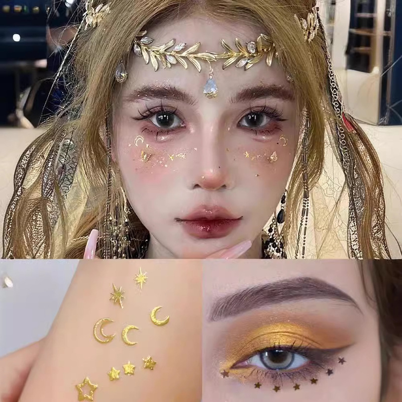 Broken Diamond Sparkling Powder Sticker ins Shining Silver Love Butterfly Five-pointed Star Mount Adhesive Nail Sticker Self-adhesive Evaluation