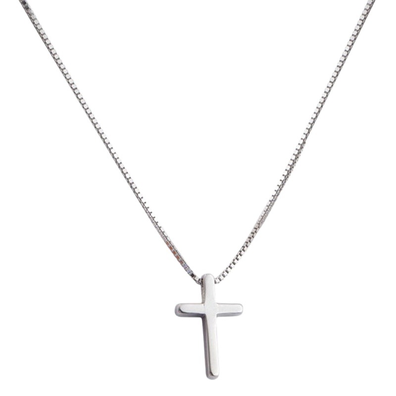 2022 nuevo japonés y coreano Cruz collar de las mujeres simple nicho diseño simple frío estilo colgante clavícula cadena moda