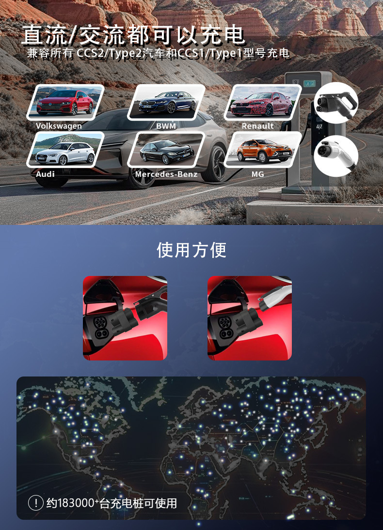 Charging Station Adapter for New Energy Electric Vehicles, Us to Eu Ccs1 to Ccs2 Converter, Dc Fast Charging Car Adapter