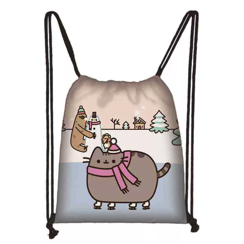 Рюкзак учебный Pusheen Fat Jimao с принтом периферийного типа, через стекло, зарубежная торговля, школьный рюкзак