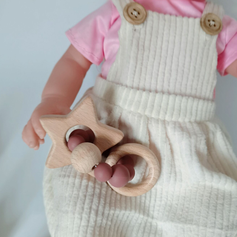 Nuevo bebé suministros de dibujos animados estrella haya mordedor creativo bebé mordedura de silicona pulsera molar teether