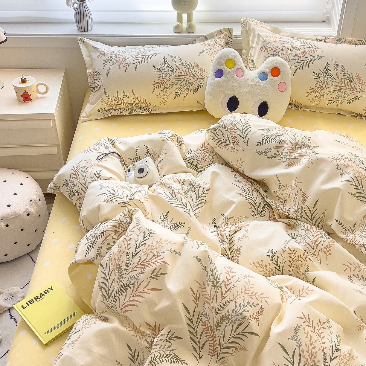 ins dormir desnudo cuatro piezas de sábanas de algodón imitación cubierta madre y bebé clase A dormitorio tres piezas de ropa de cama regalo