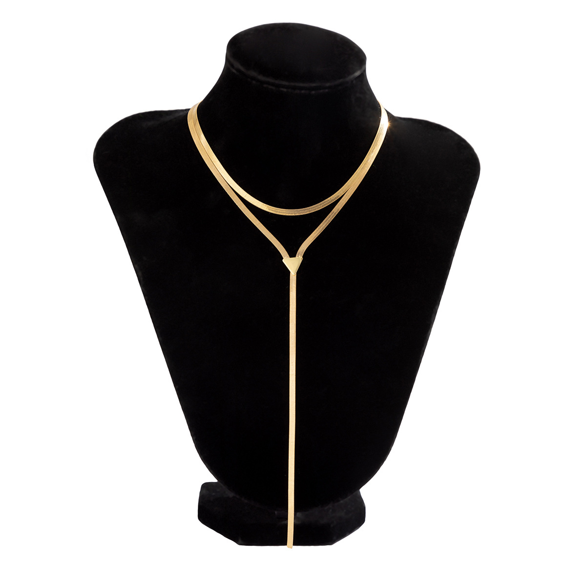 Simple Style Solid Color Copper Gold Plated Necklace In Bulk display picture 3