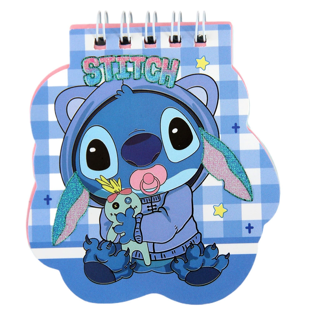 Карманный спиральный блокнот, обложка в форме Stitch, компактный студенческий блокнот (48 шт./коробка)