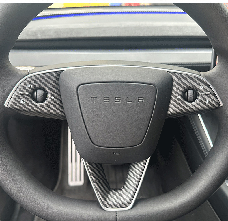 Suitable for Tesla's new Model Y/3/YL car steering wheel button decorative protective sticker interior modification