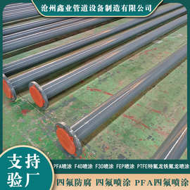 衬四氟钢管管道厂家钢衬胶直管PTFE耐腐蚀电厂化工衬胶管道复合管