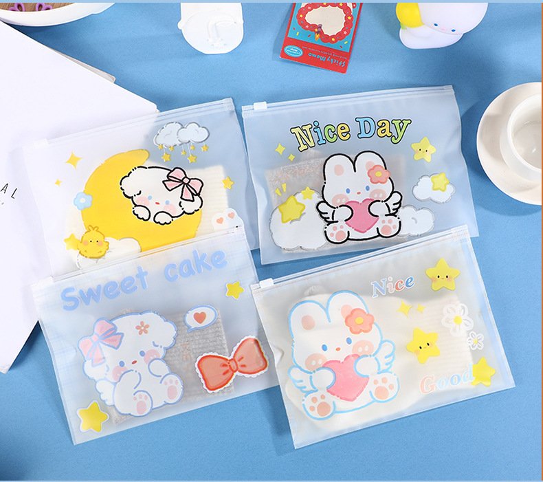 En stock PE dibujos animados EVA helado bolsa de cremallera guantes bolsa de embalaje medias de seda bolsa ziplock ropa interior bolsa de embalaje bolsa de calcetines