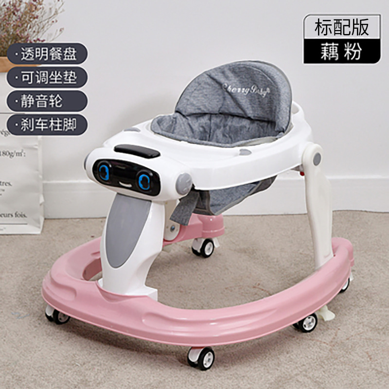Andador para bebés con mango de empuje, juguete musical educativo para sentarse, bandeja desmontable, altura ajustable, antivuelco. image 10