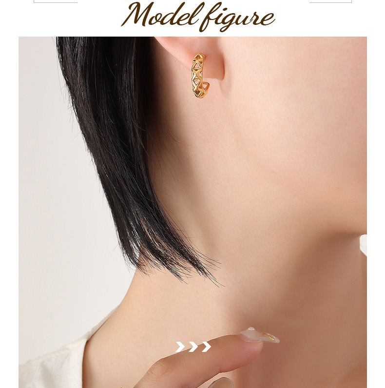 Simple Style C Shape Titanium Steel Ear Studs Plating Stainless Steel Earrings