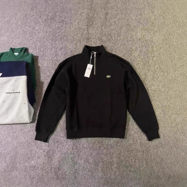 Hot-Selling Dropshipping Embroidered Color-Blocked Brand Crew Neck Sweatshirt for Men, Half-Zip Casual Autumn Top, Loose Fit