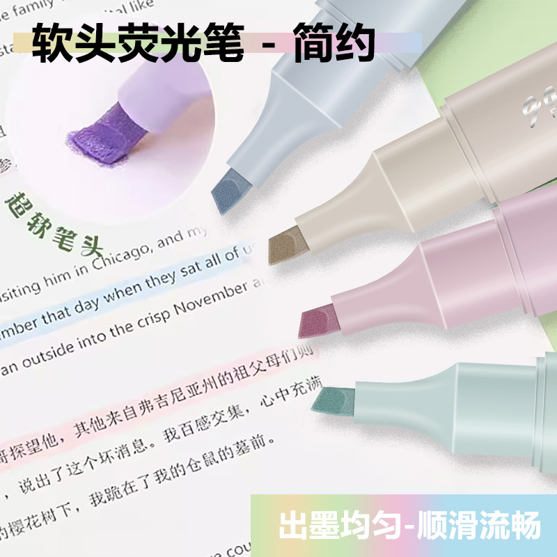 Suave cabeza highlighter de color de alta gradiente de color estudiante diario pluma clave marcado pluma colorear oblicua cabeza resaltador traje