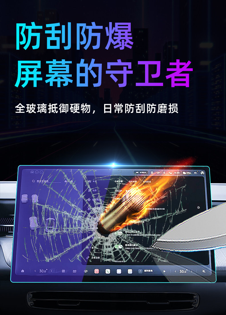 Suitable for 26 models of Xpeng G6 central control tempered film, car navigation screen protector, display screen protective film, dashboard film