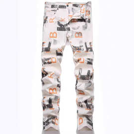 欧美2025新品亚马逊跨境外贸夏季休闲男式休闲新款宽松阔腿牛仔裤